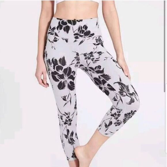 Athleta Cropped Capri Floral Leggings Chakuranga - Picture 1 of 8